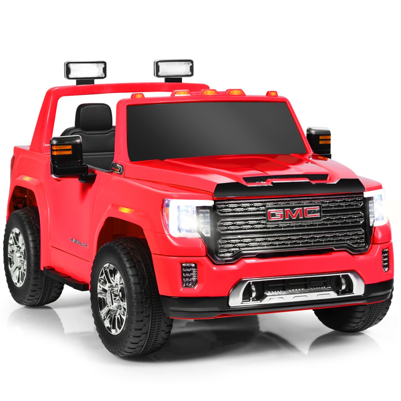 12V Licensed Gmc Kids Ride On Car 2-Seater Truck W/ Remote Control